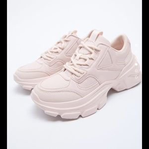 Zara pink platform sneakers
